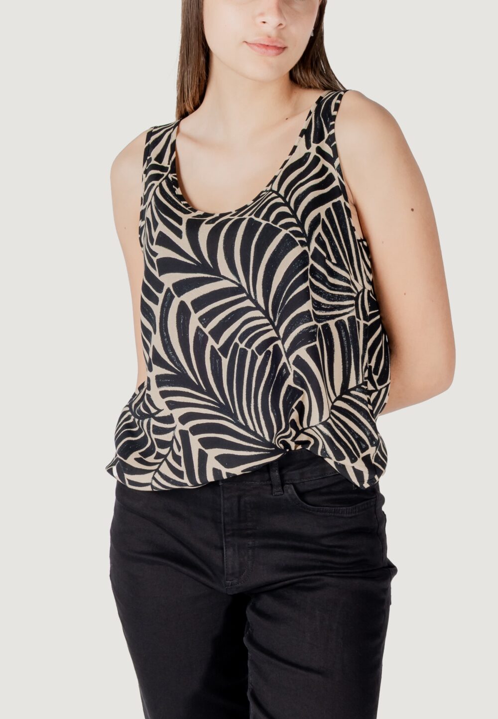 Canotta Only onlnova life vis s/l aop Nero - Beige - Foto 1