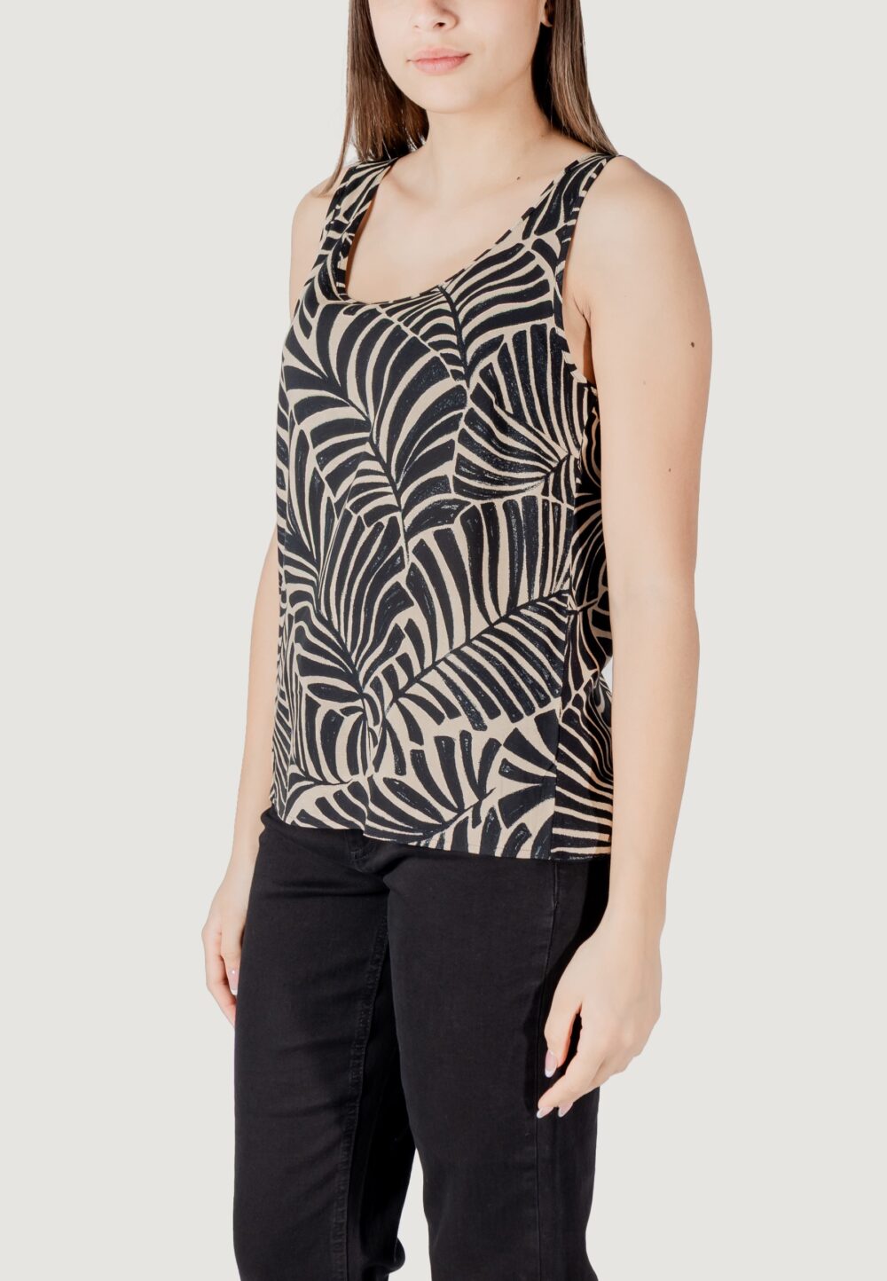 Canotta Only onlnova life vis s/l aop Nero - Beige - Foto 2