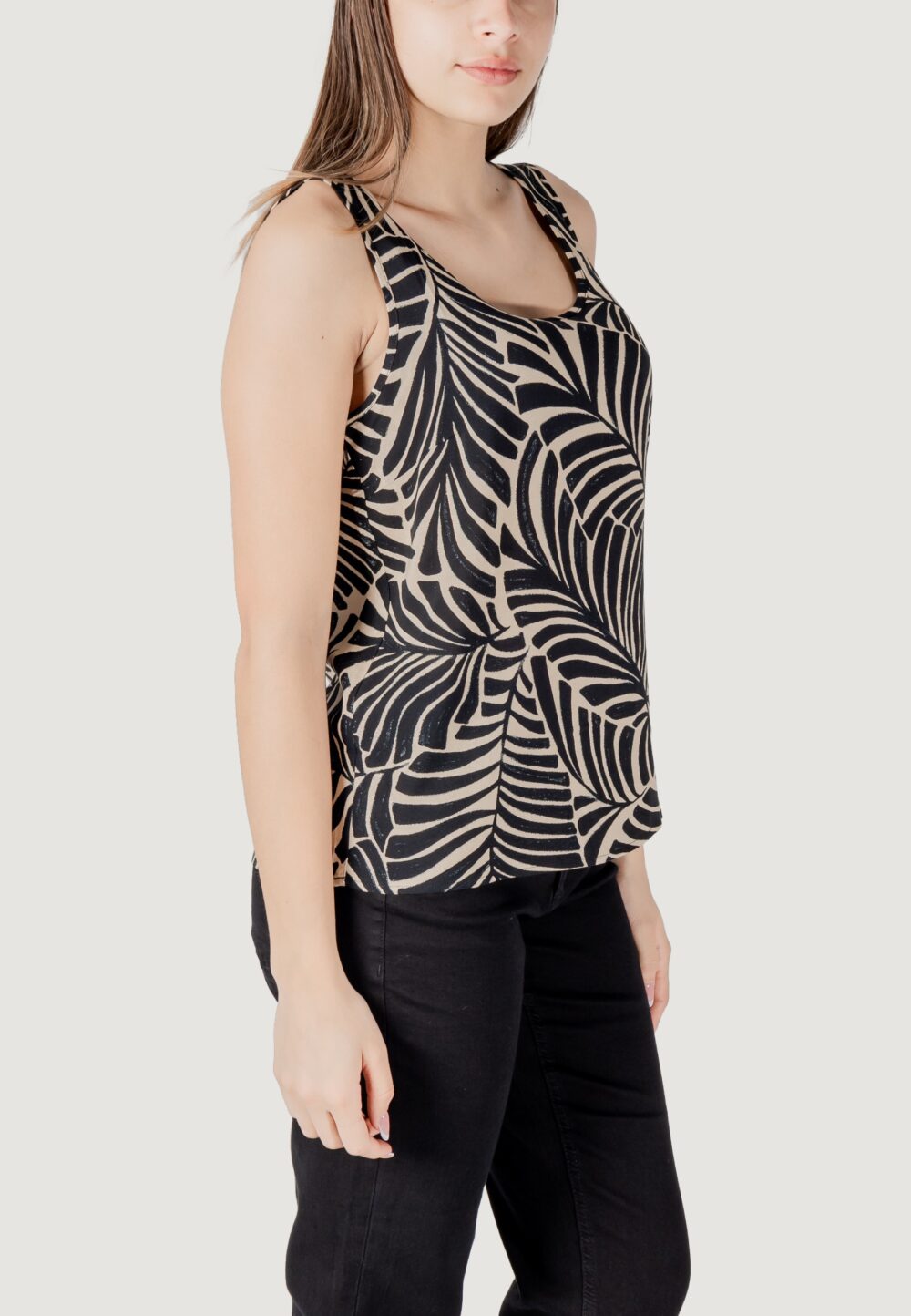 Canotta Only onlnova life vis s/l aop Nero - Beige - Foto 3