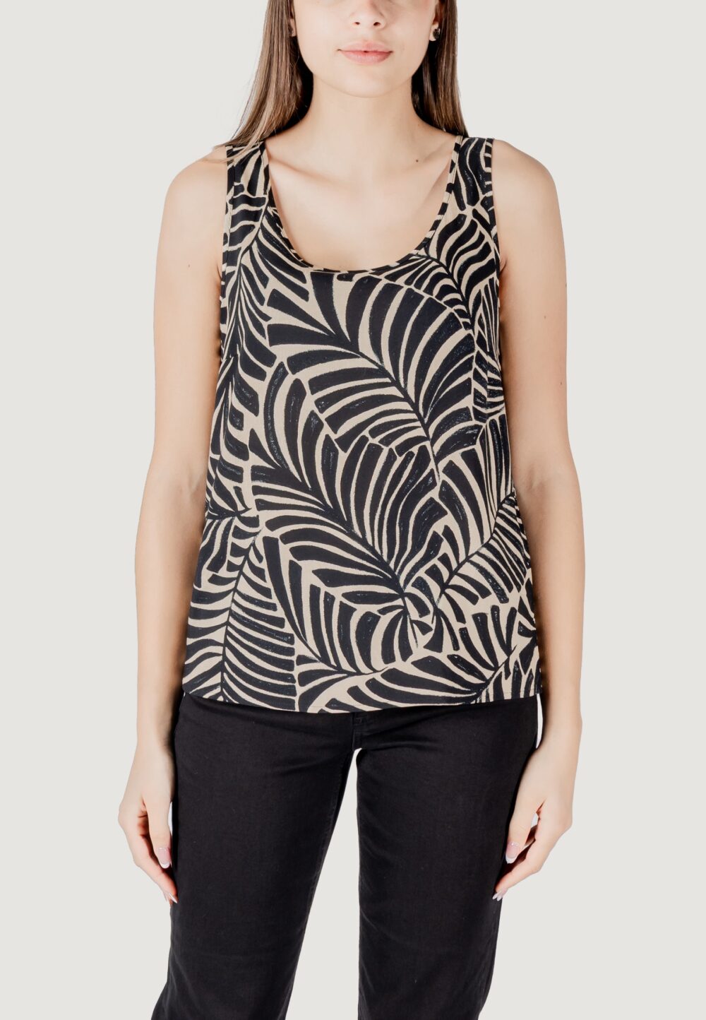 Canotta Only onlnova life vis s/l aop Nero - Beige - Foto 5