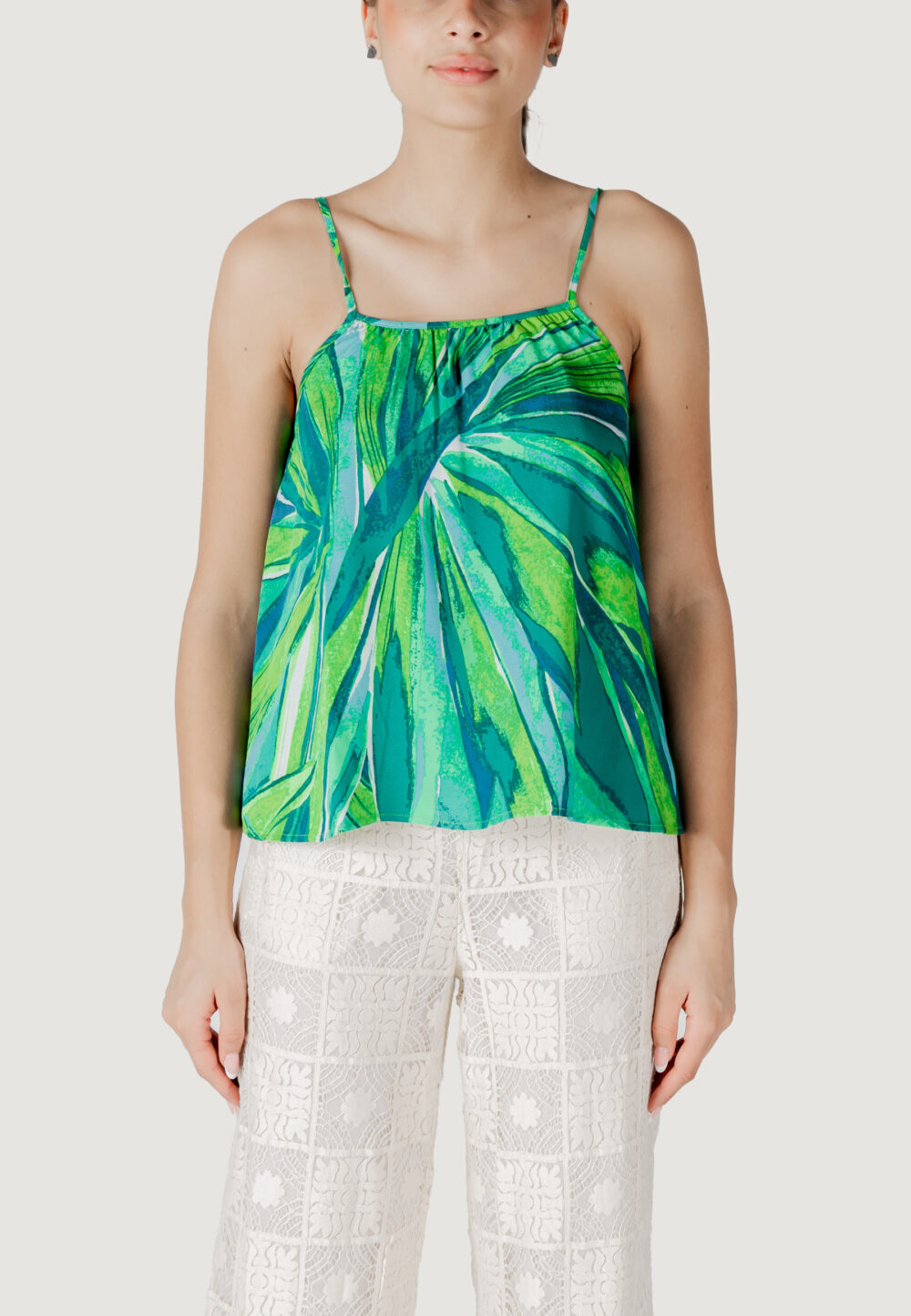 Canotta Only onlalma life vis ella singlet aop Verde - Foto 5