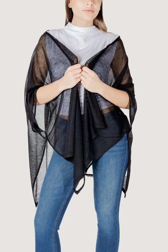 Mantella Liu-Jo poncho knitwear lurex Nero