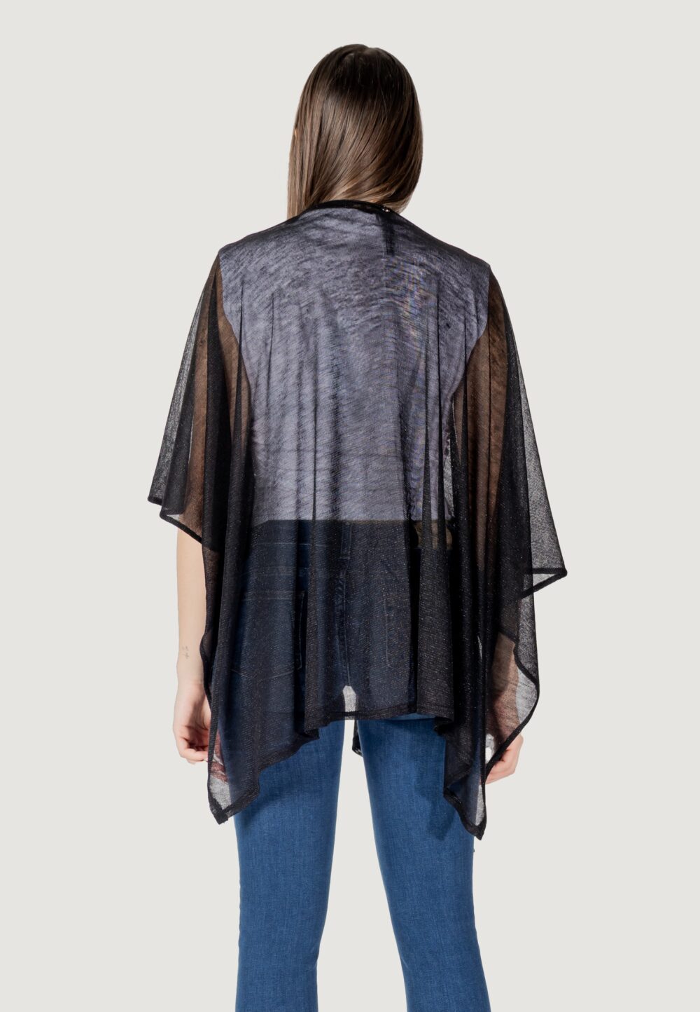 Mantella Liu-Jo poncho knitwear lurex Nero - Foto 5