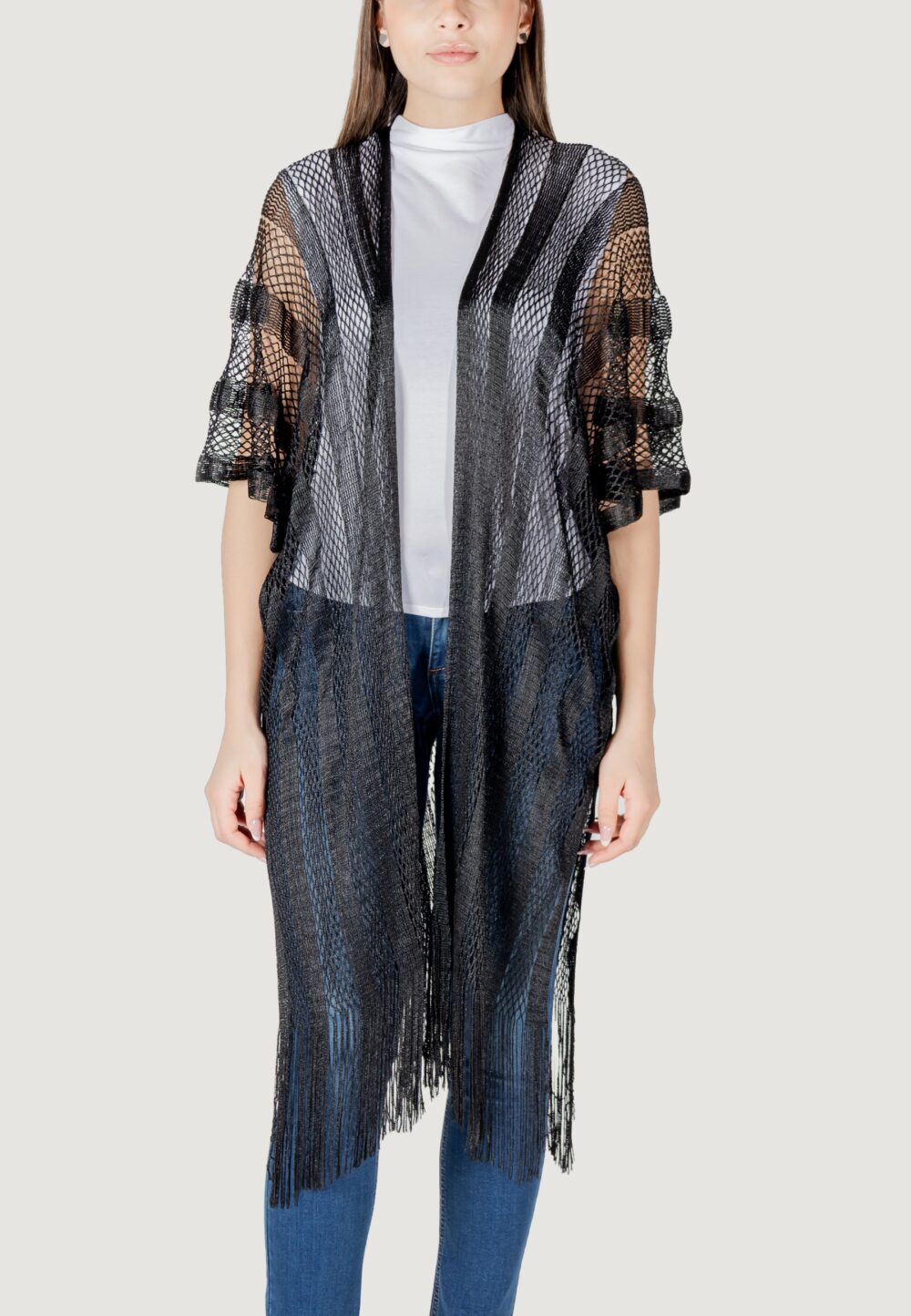 Stola Liu-Jo poncho rete lurex Nero - Foto 1