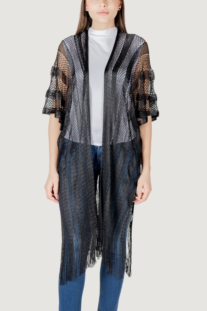 Stola Liu-Jo poncho rete lurex Nero