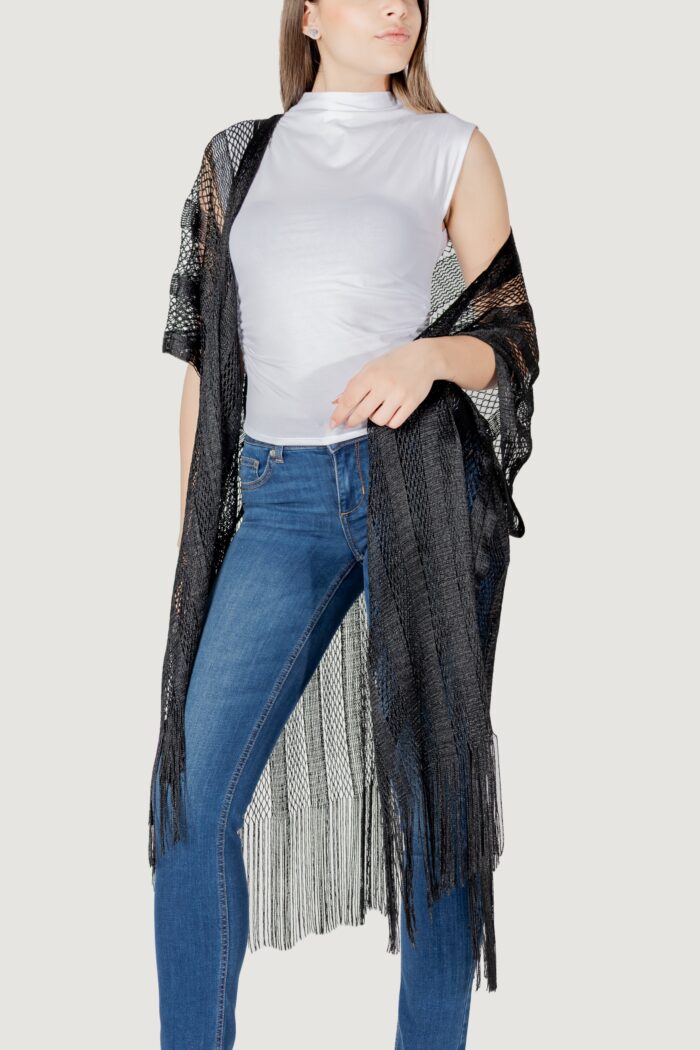 Stola Liu-Jo poncho rete lurex Nero