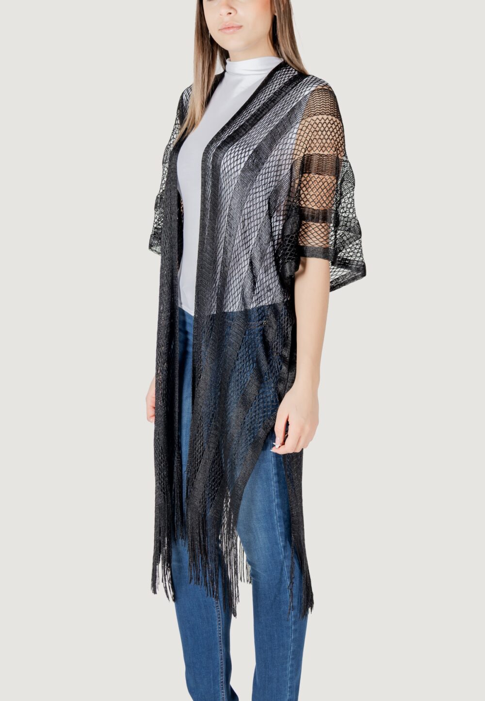 Stola Liu-Jo poncho rete lurex Nero - Foto 4