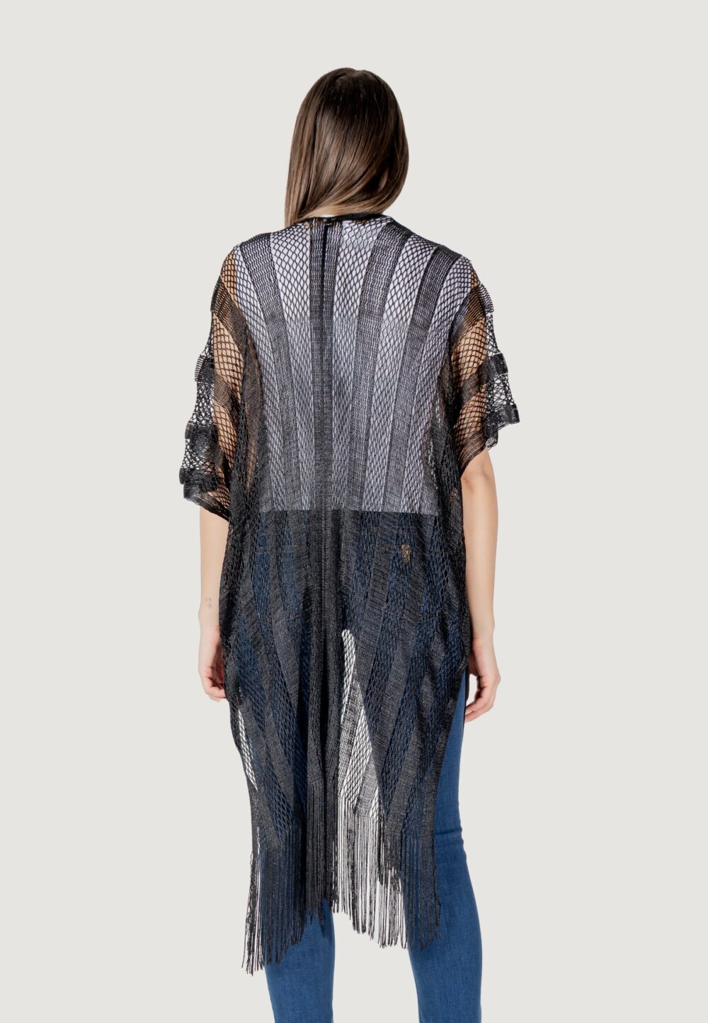 Stola Liu-Jo poncho rete lurex Nero - Foto 5
