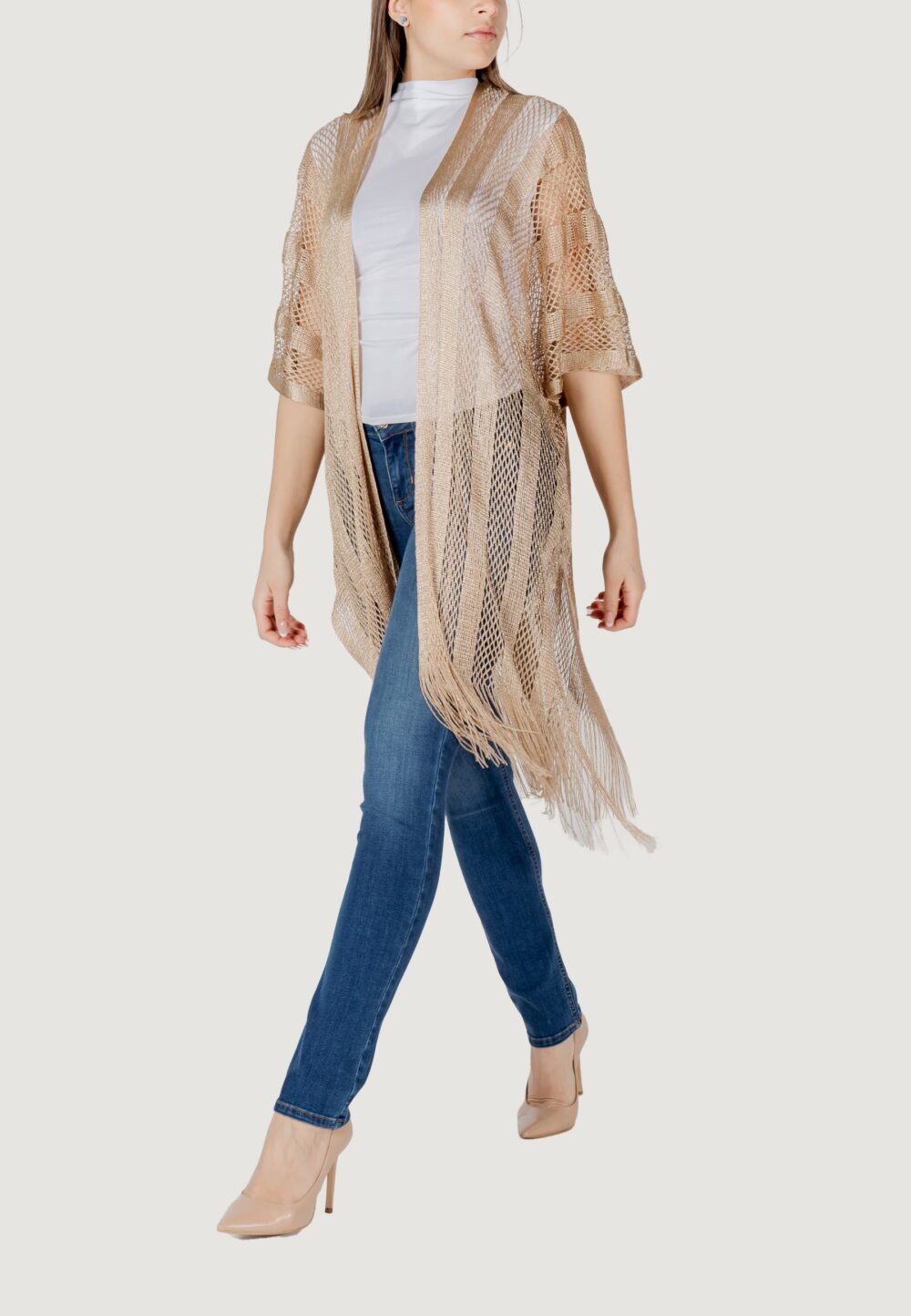 Stola Liu-Jo poncho rete lurex Oro - Foto 1