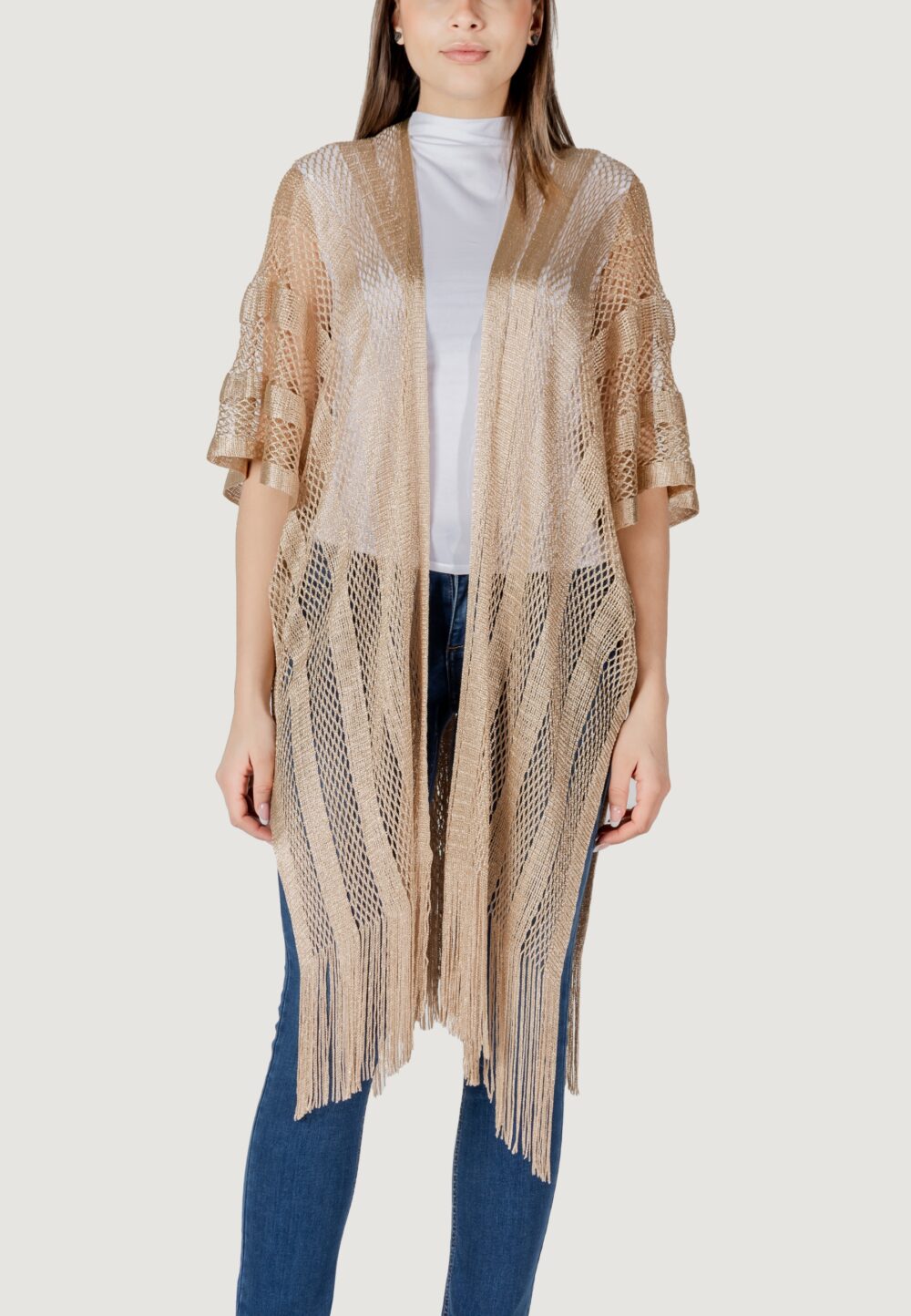 Stola Liu-Jo poncho rete lurex Oro - Foto 2