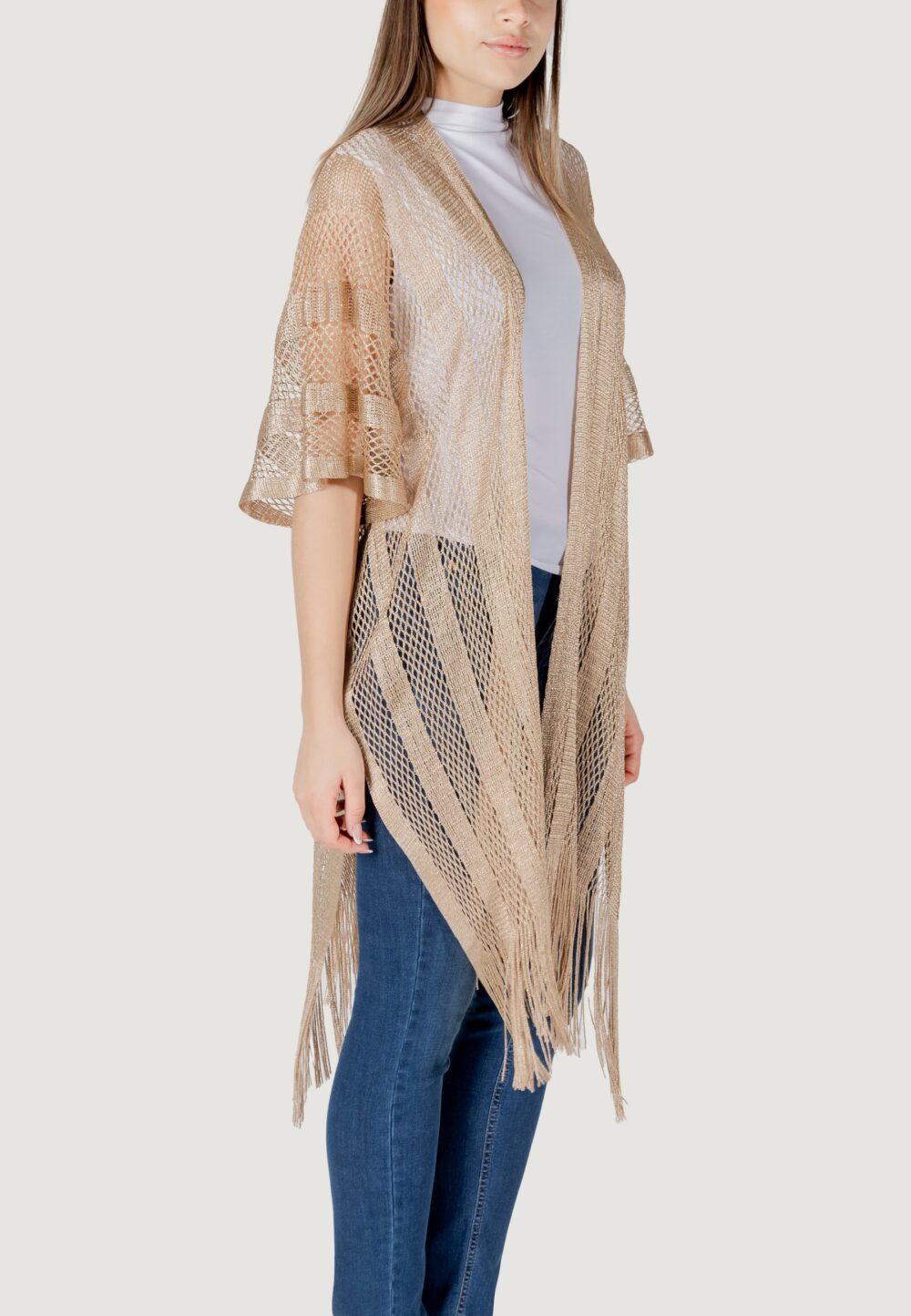 Stola Liu-Jo poncho rete lurex Oro - Foto 3