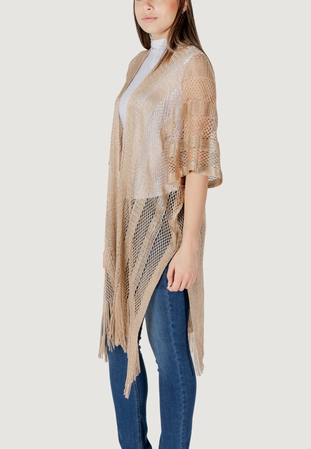 Stola Liu-Jo poncho rete lurex Oro - Foto 4