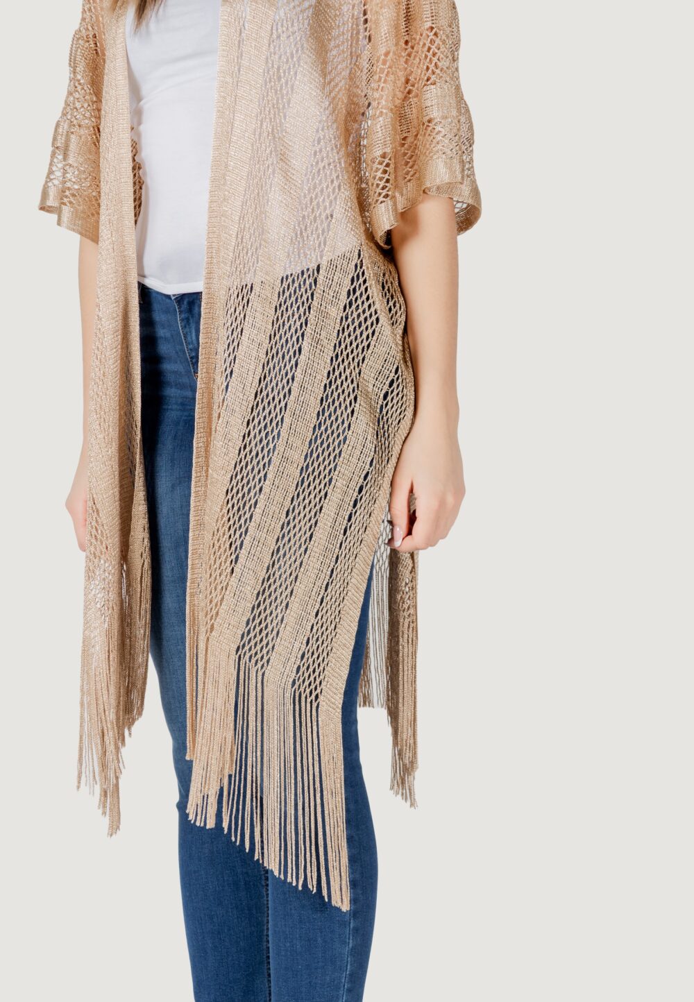 Stola Liu-Jo poncho rete lurex Oro - Foto 5