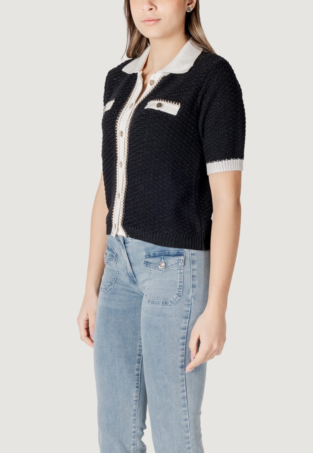 Maglia in filo manica corta Morgan De Toi Nero - Foto 2