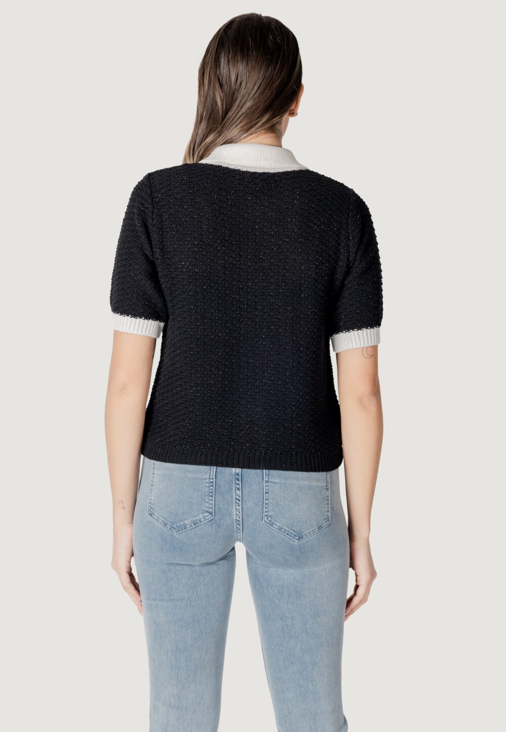Maglia in filo manica corta Morgan De Toi Nero - Foto 4