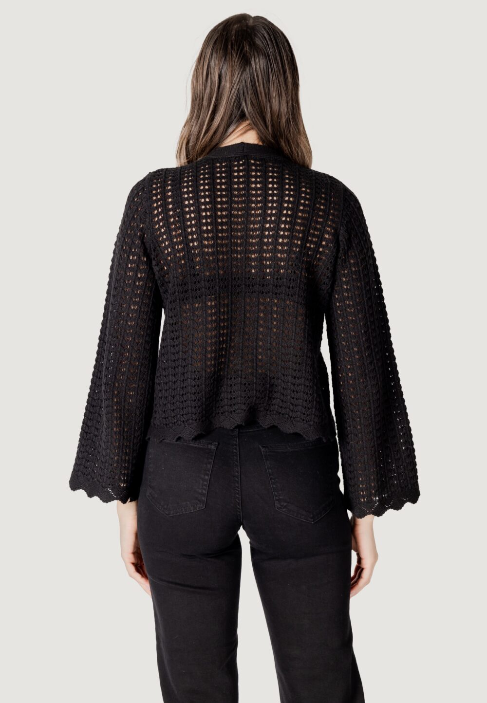 Cardigan Only onlasa ls structure Nero - Foto 4