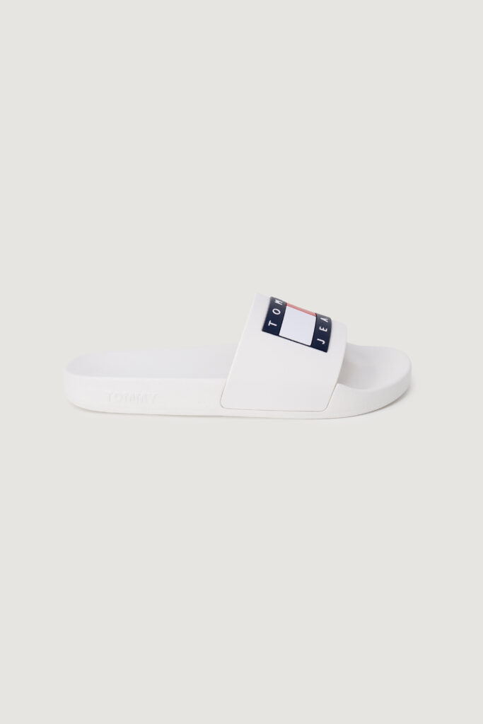 Ciabatte con fascia Tommy Hilfiger Jeans flag poo Bianco