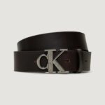 Cinta Calvin Klein Jeans round mono plaque lthr 35mm Marrone - Foto 1