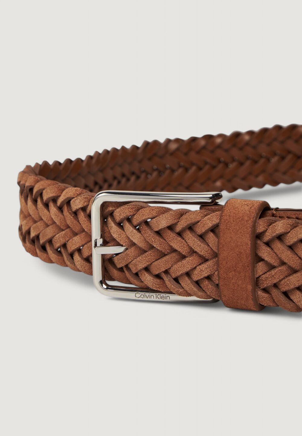 Cinta Calvin Klein warmth braided suede 35mm Marrone - Foto 2