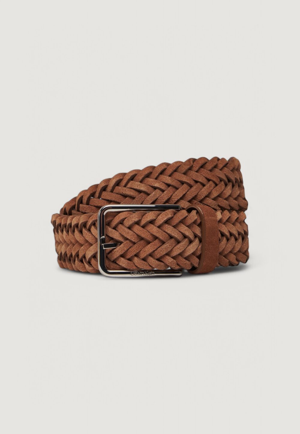Cinta Calvin Klein warmth braided suede 35mm Marrone - Foto 1