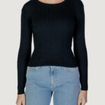 Maglia Vila Clothes vimullie l/s o-neck rib knit top/pb Nero - Foto 1