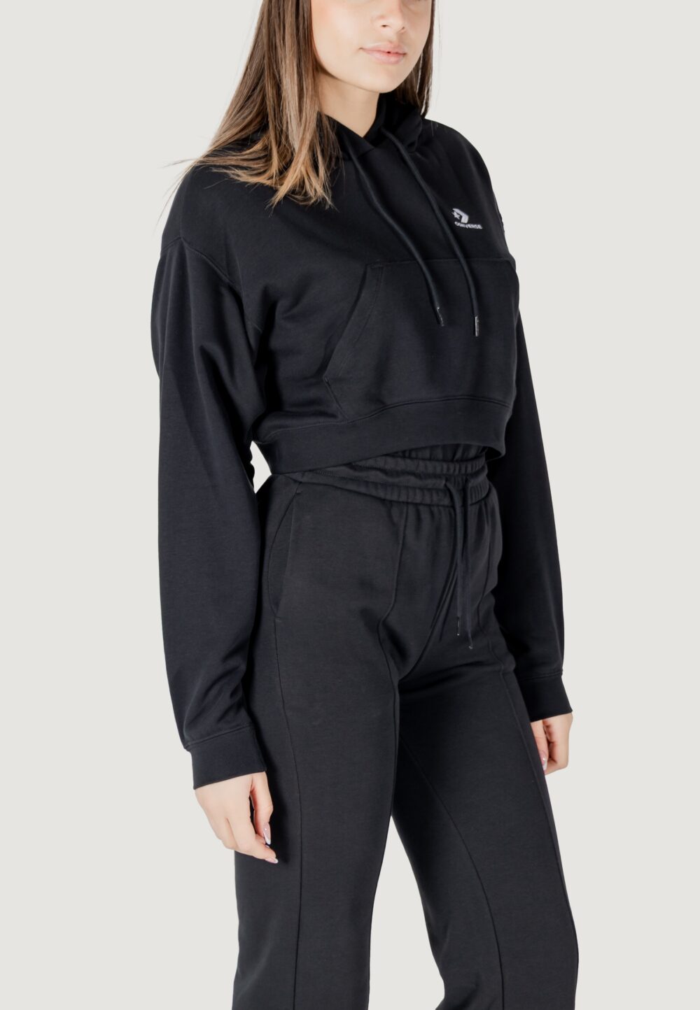 Felpa con cappuccio Converse star chevron hoodie Nero - Foto 3