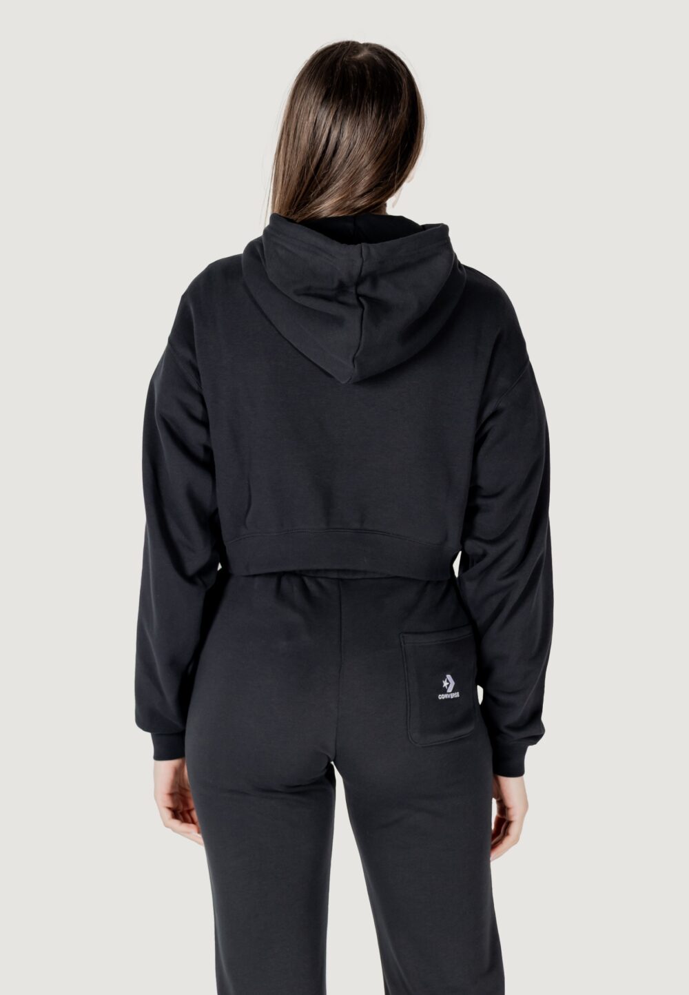 Felpa con cappuccio Converse star chevron hoodie Nero - Foto 4