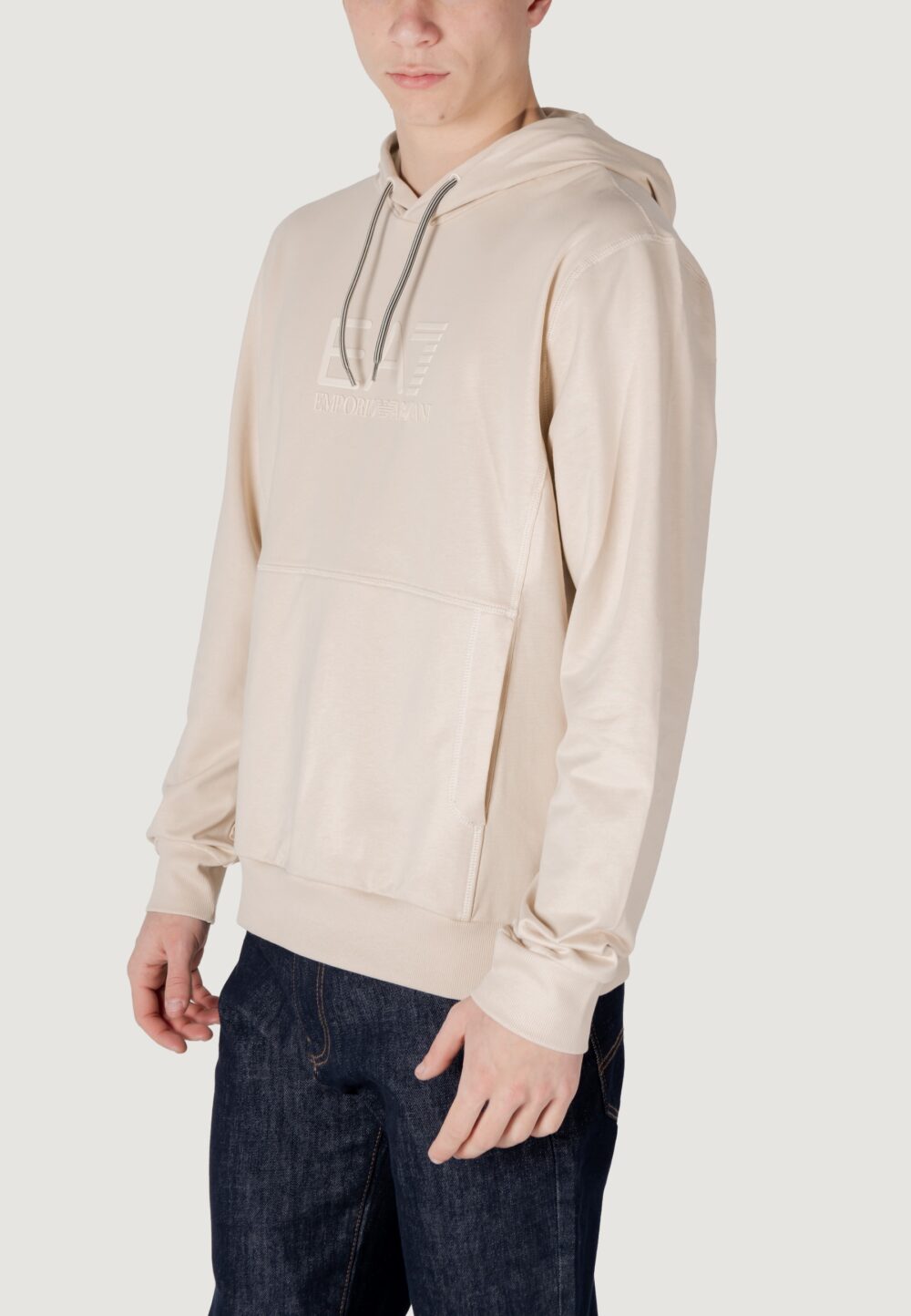 Felpa con cappuccio EA7 Beige chiaro - Foto 3