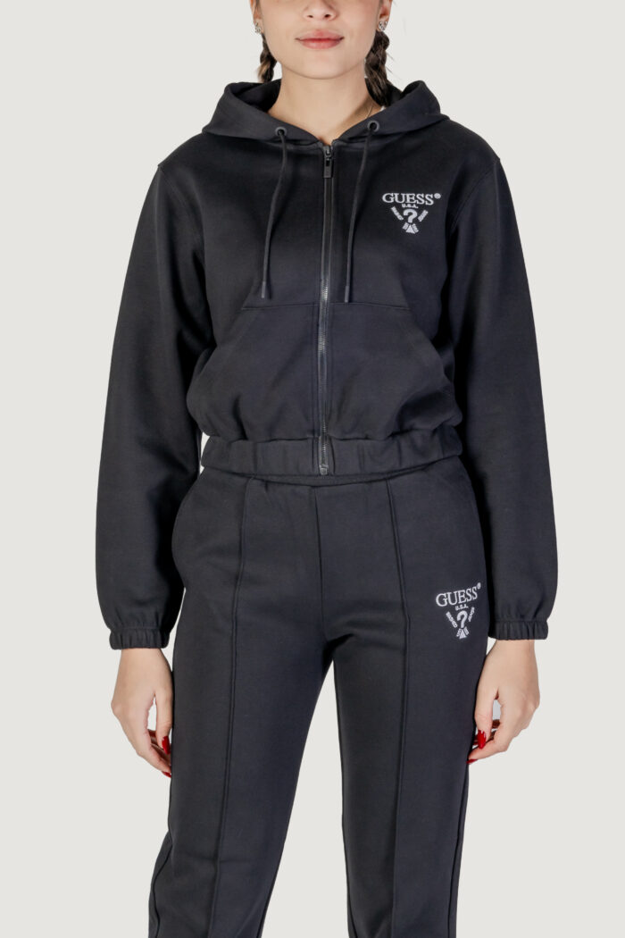 Felpa con cappuccio Guess Active roberta full zip Nero