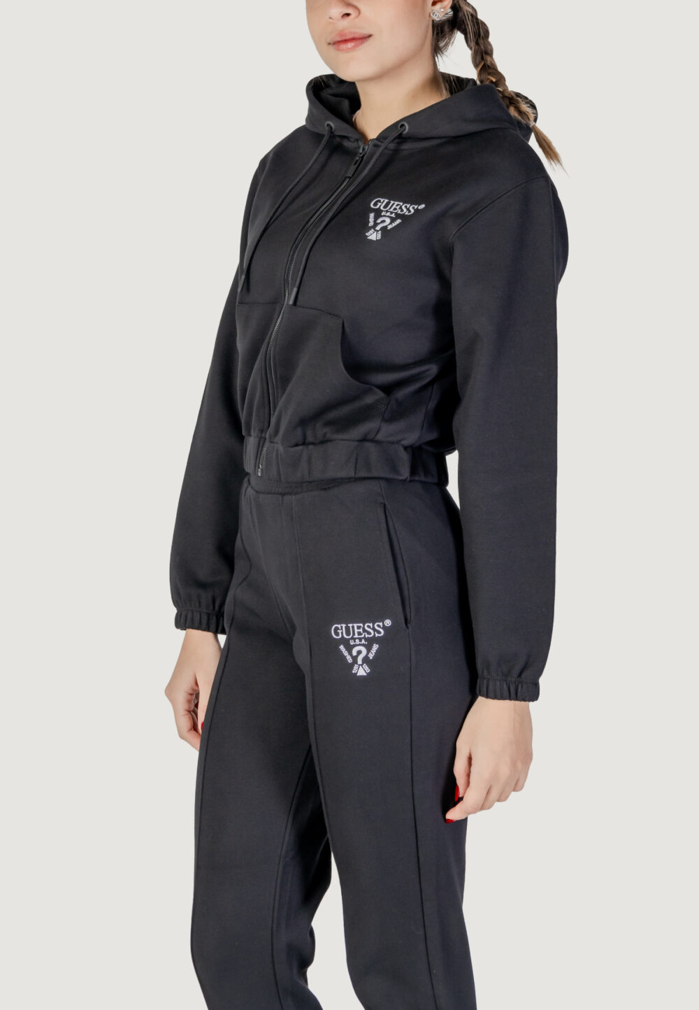 Felpa con cappuccio Guess Active roberta full zip Nero - Foto 2