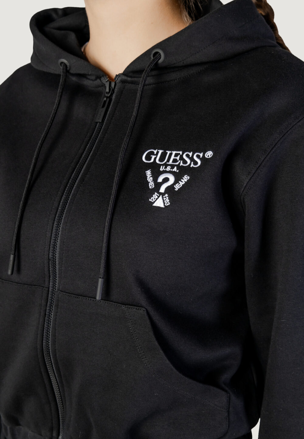 Felpa con cappuccio Guess Active roberta full zip Nero - Foto 5