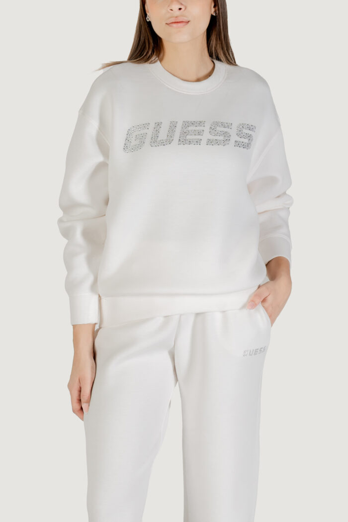 Felpa senza cappuccio Guess Active cecilia cn sweatshirt Panna