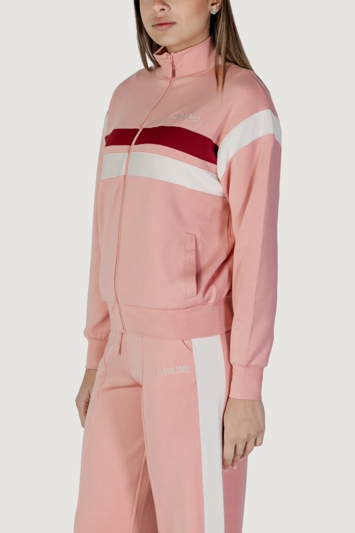 Felpa senza cappuccio Guess Active suzanne full zip Rosa