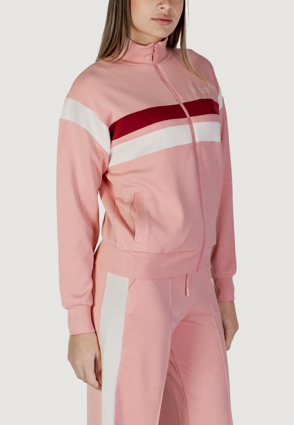 Felpa senza cappuccio Guess Active suzanne full zip Rosa - Foto 2