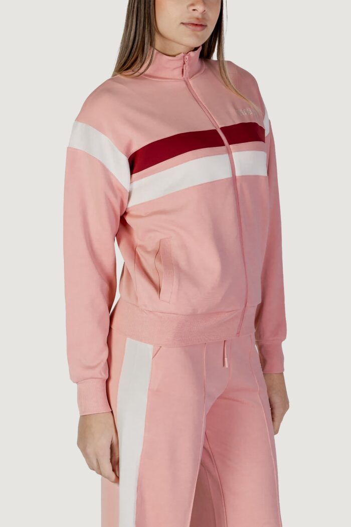 Felpa senza cappuccio Guess Active suzanne full zip Rosa
