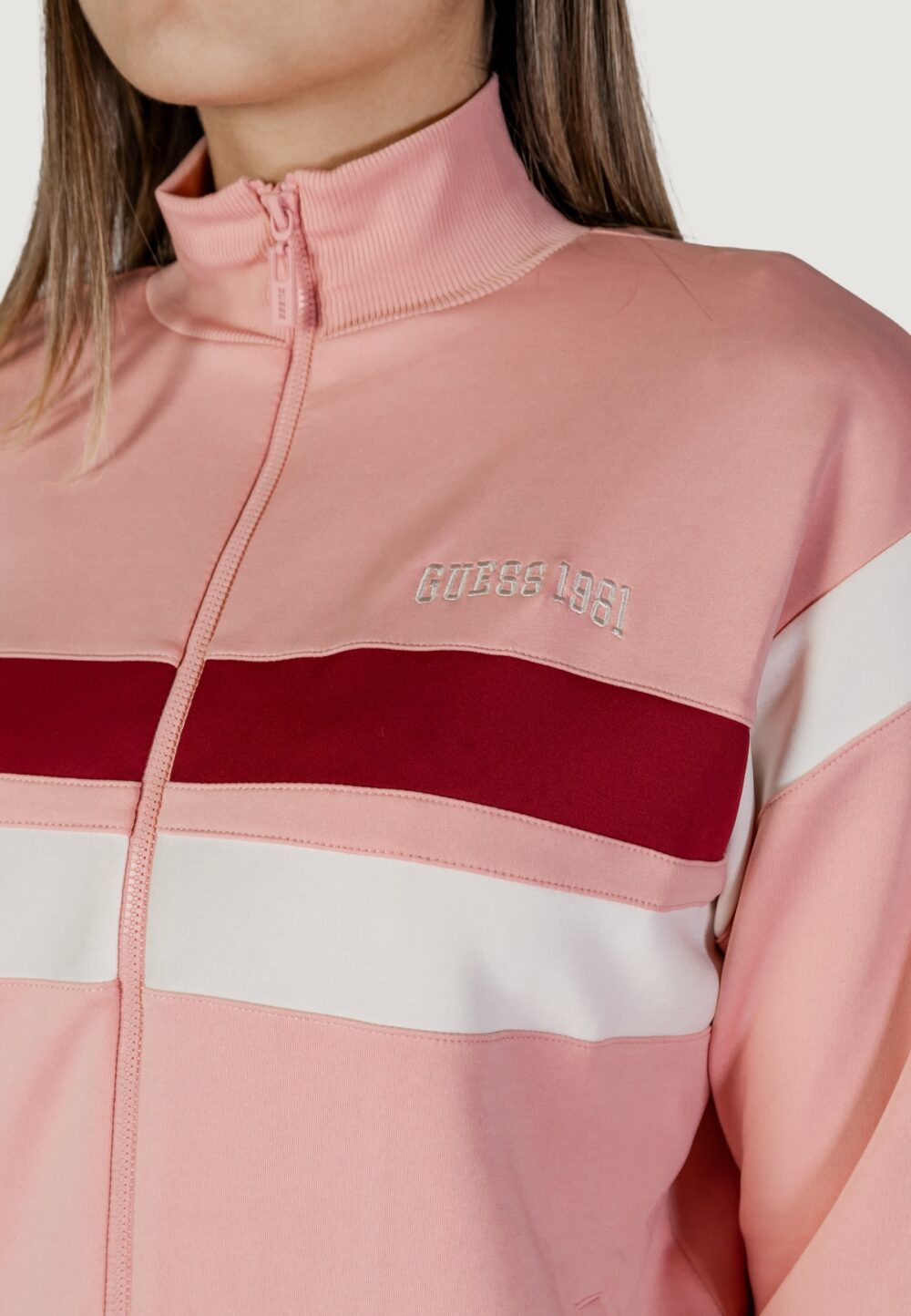 Felpa senza cappuccio Guess Active suzanne full zip Rosa - Foto 5
