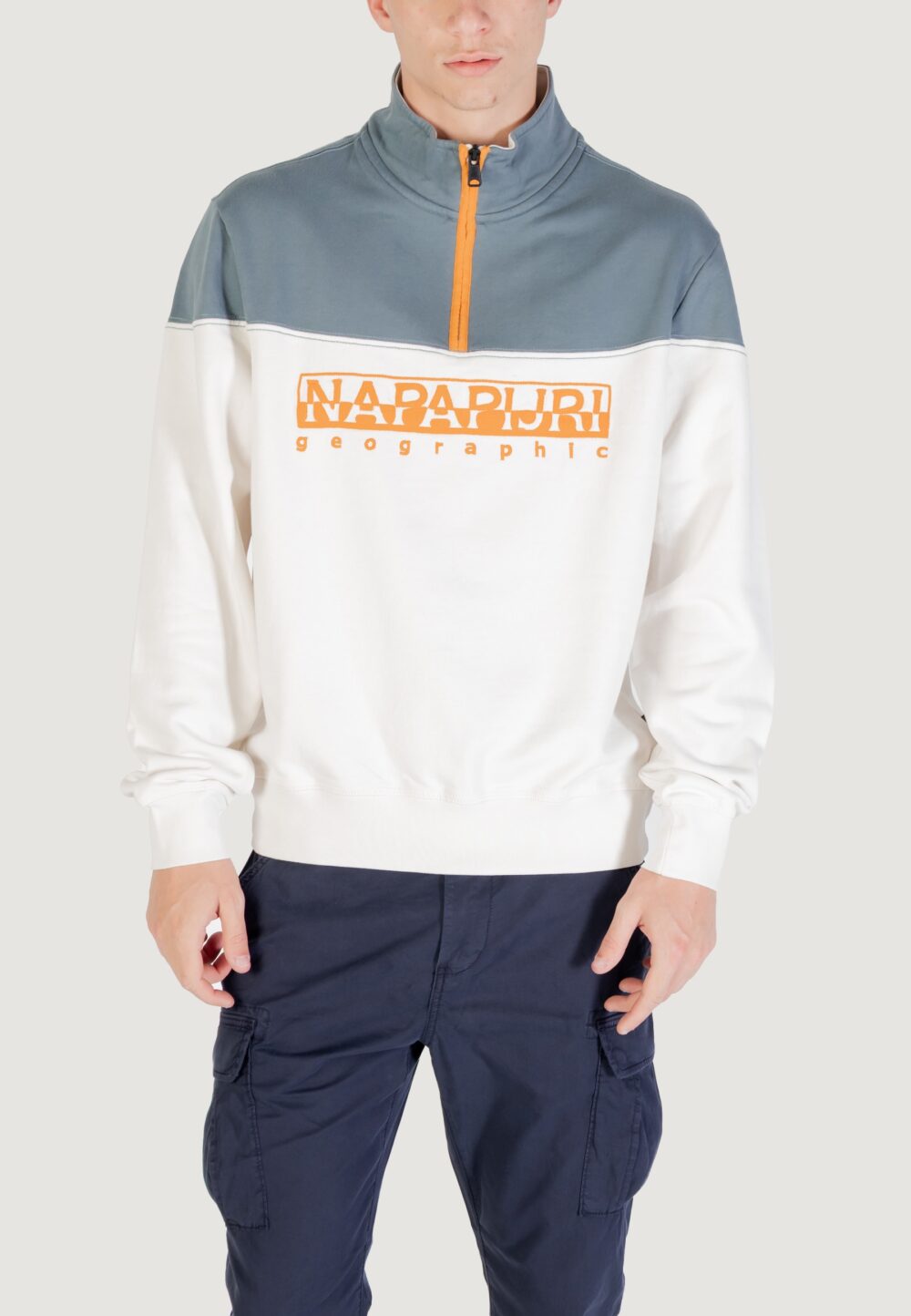 Felpa senza cappuccio Napapijri b-saturnia hz Panna - Foto 1