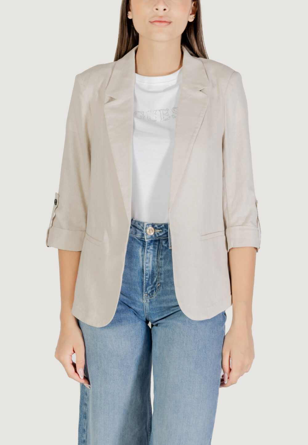 Giacca da completo Only onlcaro 3/4 unlined tlr Beige chiaro - Foto 5