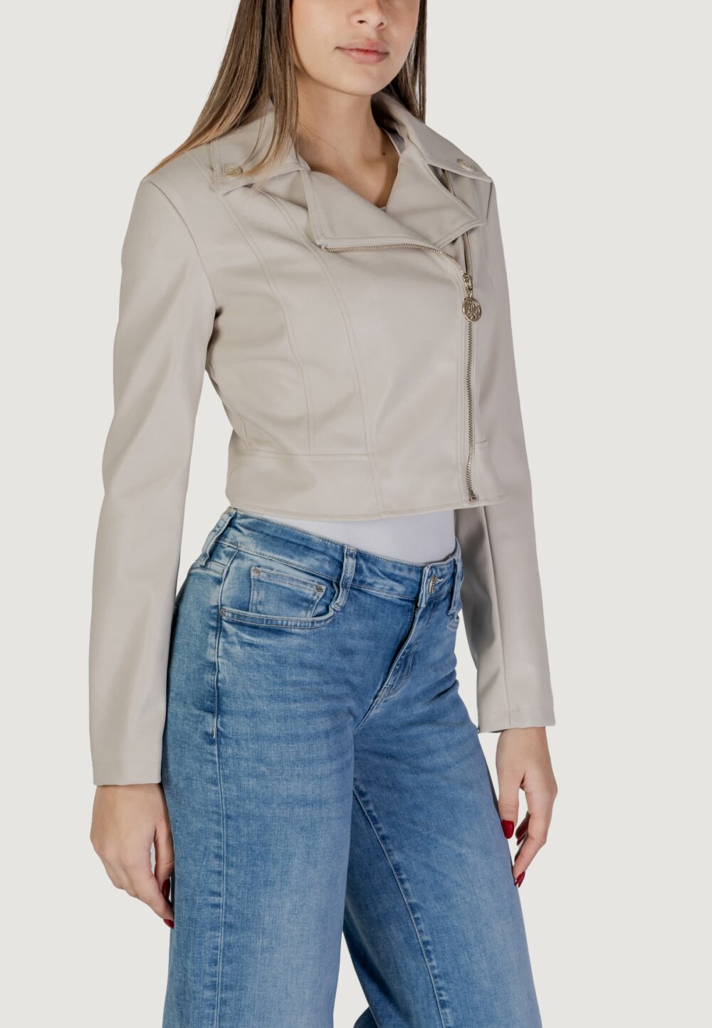 Giacchetto Guess clemence pu leather Beige chiaro - Foto 2