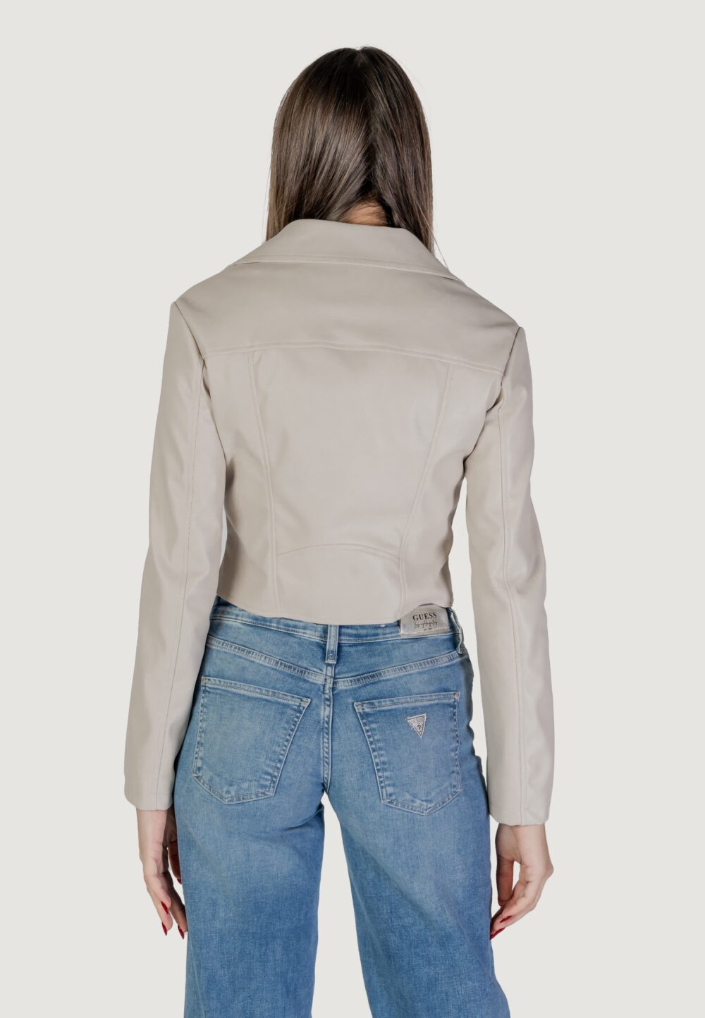 Giacchetto Guess clemence pu leather Beige chiaro - Foto 4