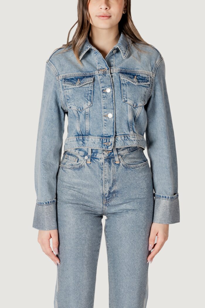Giacchetto Only onlhollywood crystal jacket red dnm cro Denim chiaro