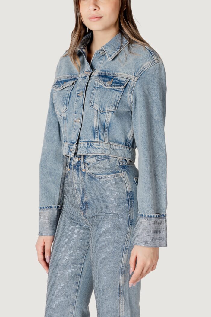 Giacchetto Only onlhollywood crystal jacket red dnm cro Denim chiaro