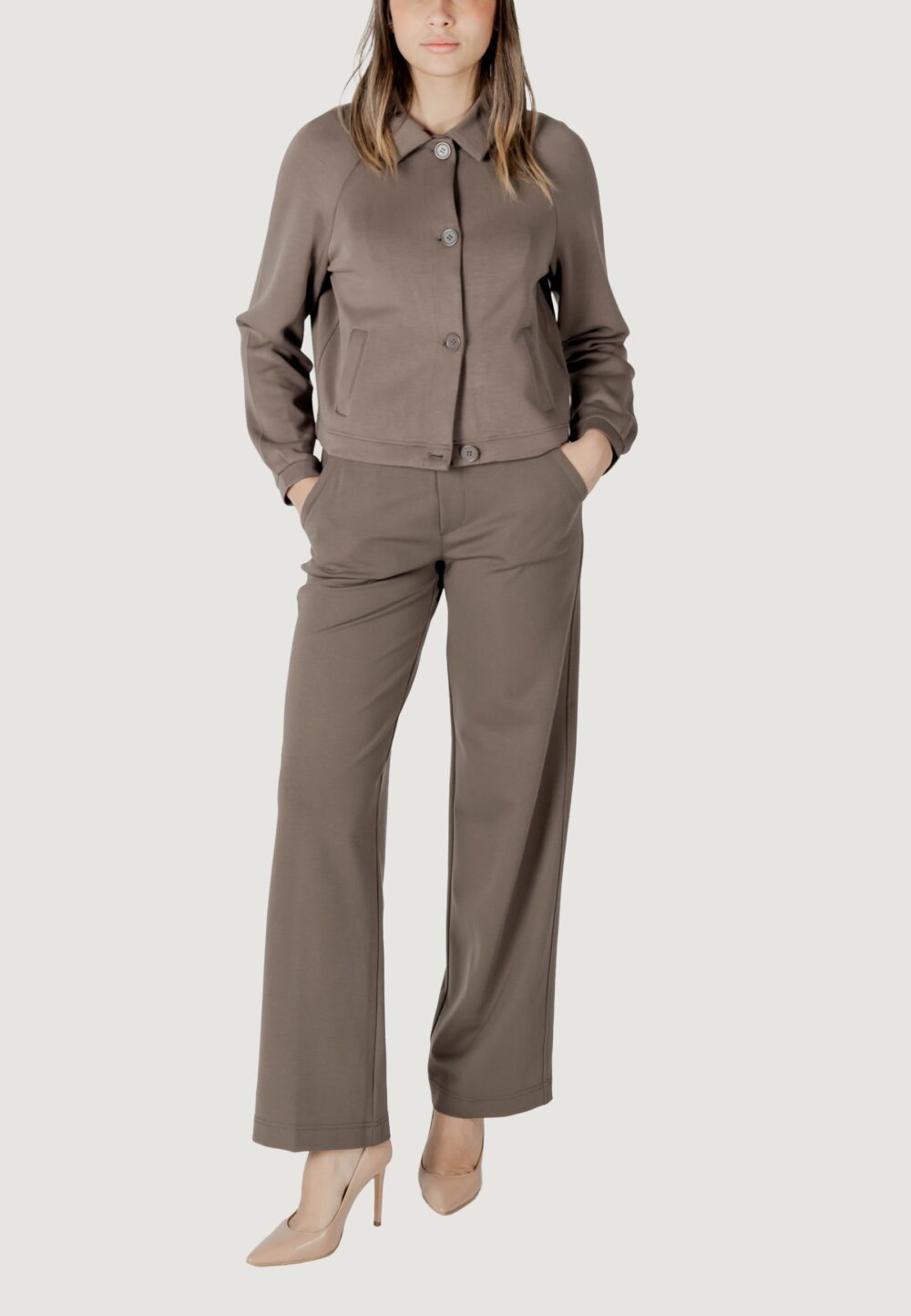 Giacchetto Street One ltd qr silk look short Terra - Fango - Foto 2