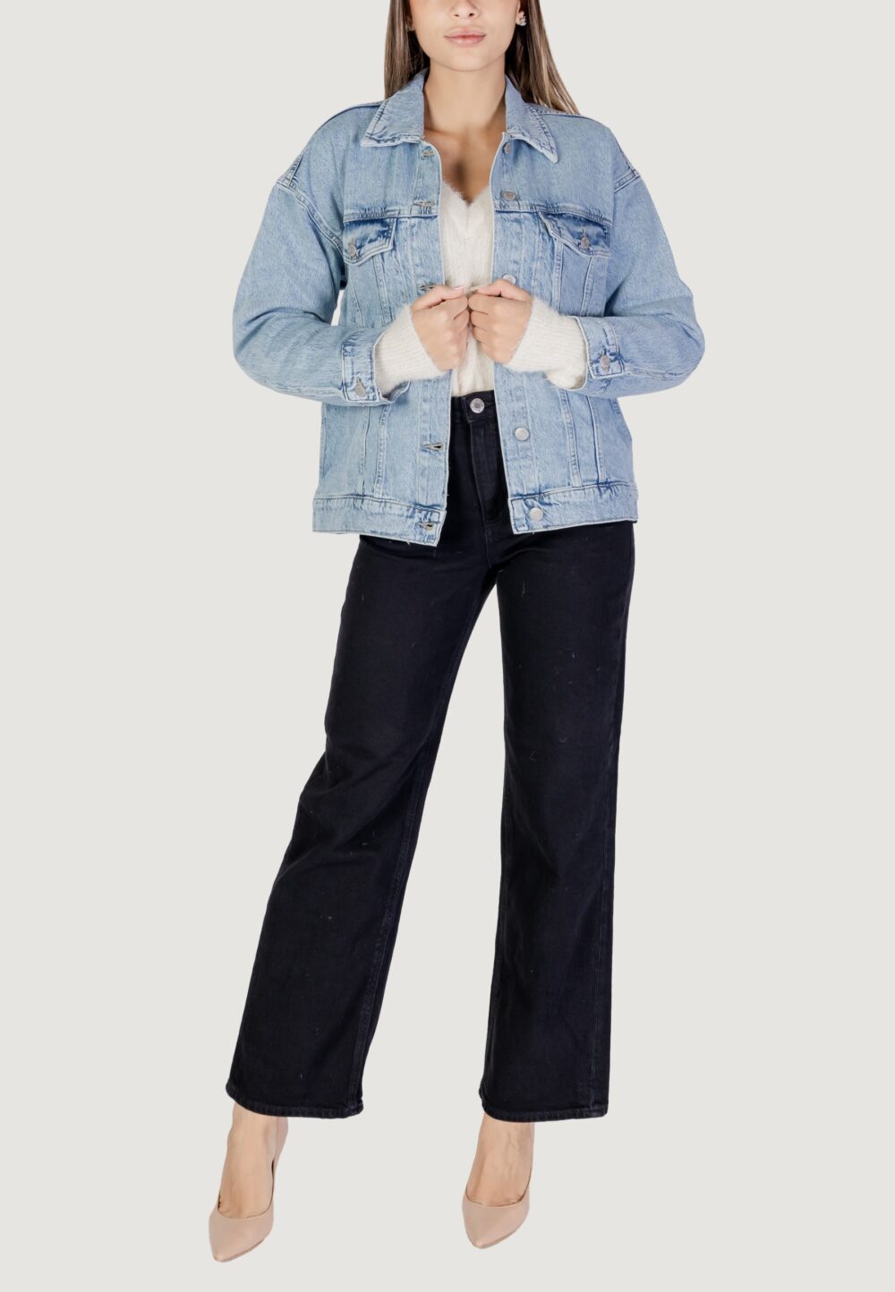 Giacchetto Vero Moda vmtessa ls oversize denim jacket ga noos Denim chiaro - Foto 2