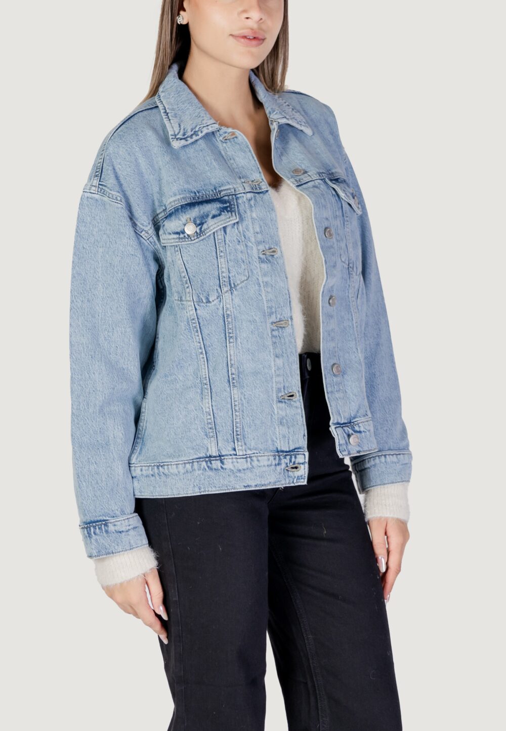 Giacchetto Vero Moda vmtessa ls oversize denim jacket ga noos Denim chiaro - Foto 3