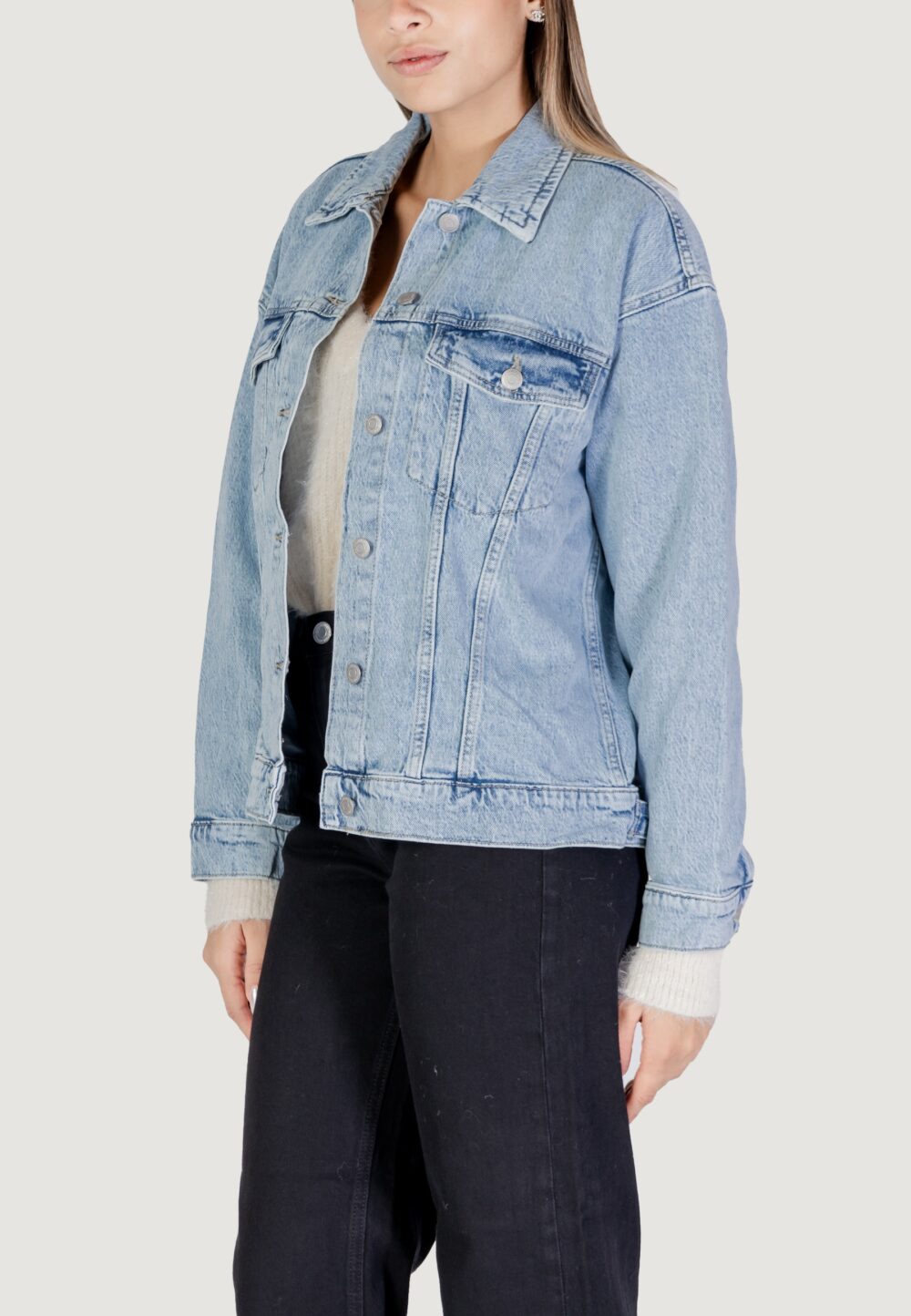Giacchetto Vero Moda vmtessa ls oversize denim jacket ga noos Denim chiaro - Foto 5