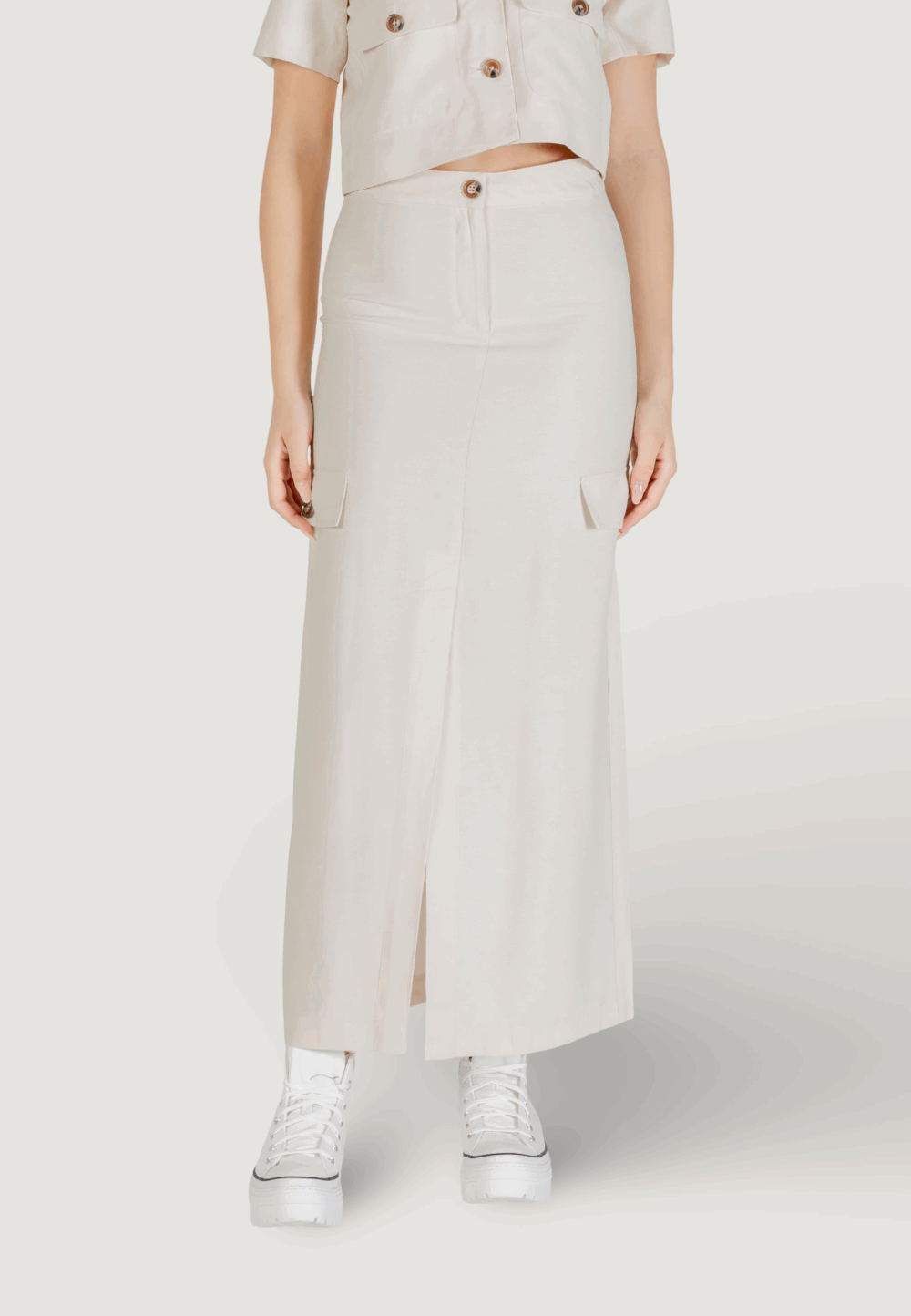 Gonna lunga Jacqueline de Yong jdyluna maxi hw skirt tlr Avorio - Foto 1