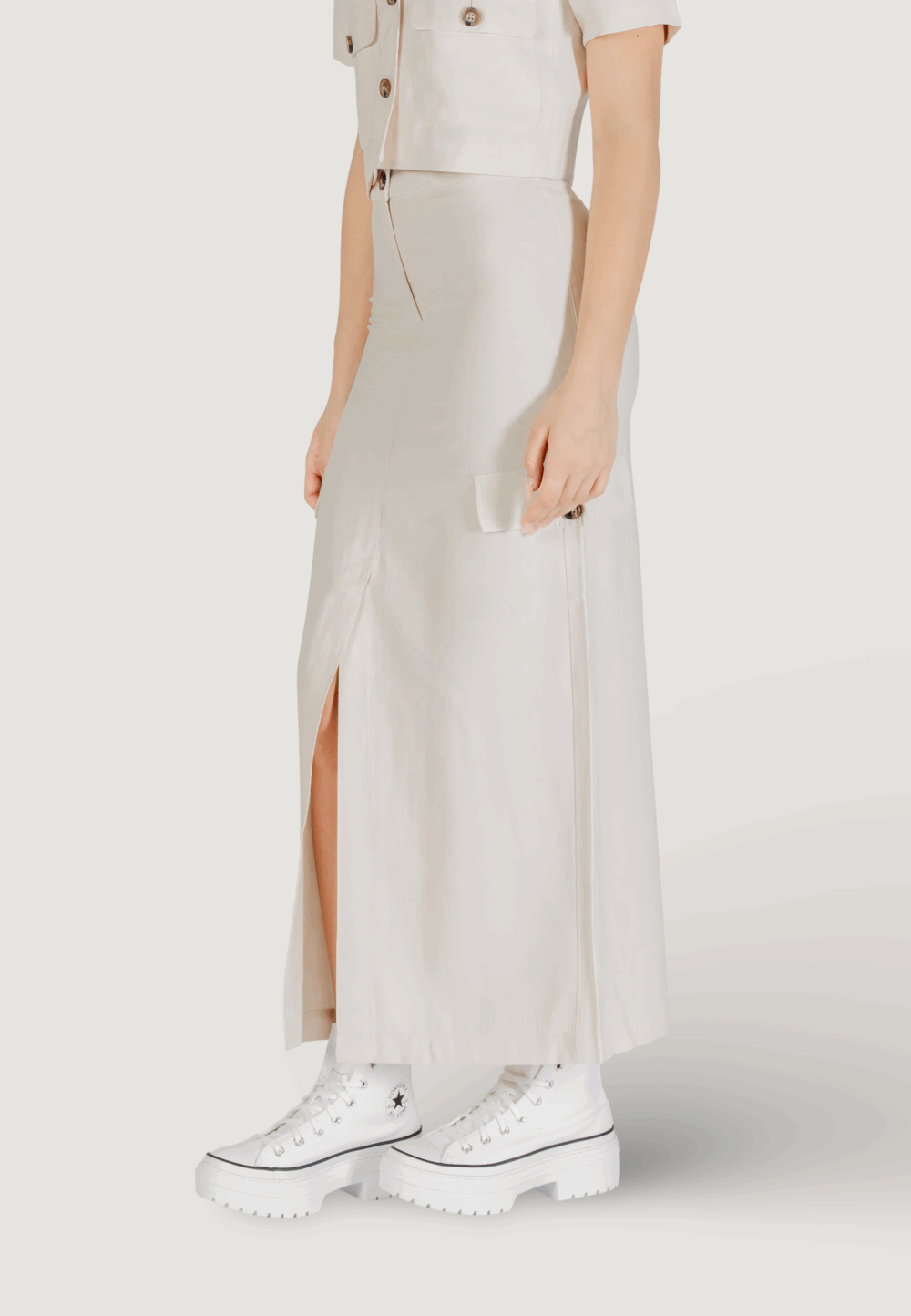 Gonna lunga Jacqueline de Yong jdyluna maxi hw skirt tlr Avorio - Foto 3