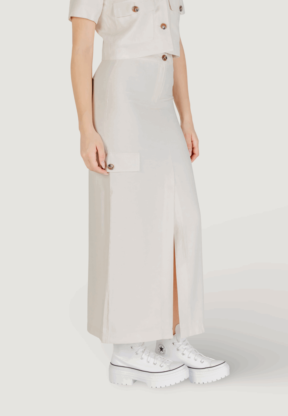 Gonna lunga Jacqueline de Yong jdyluna maxi hw skirt tlr Avorio - Foto 4