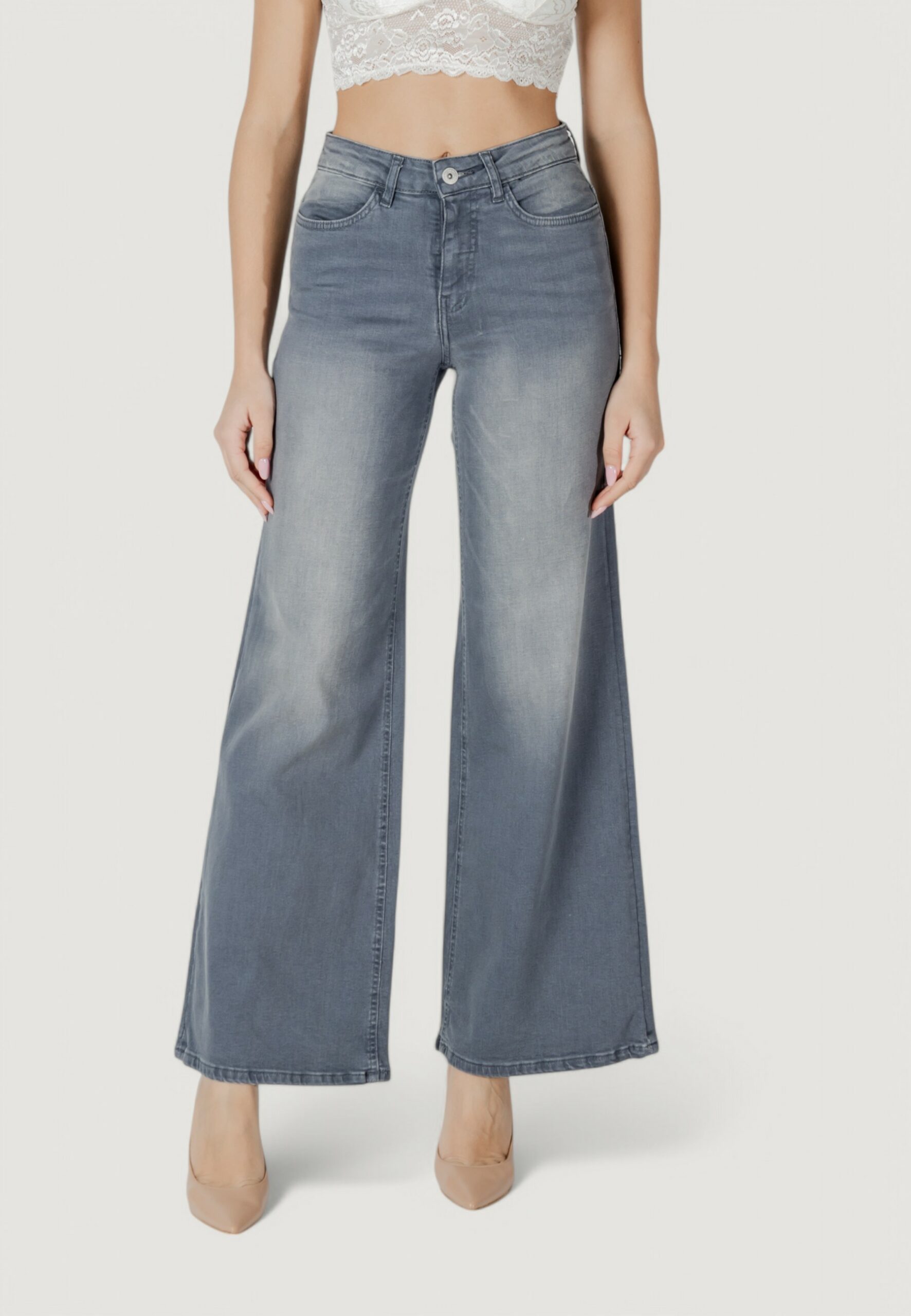 Jeans bootcut ICHI ihtwiggy wide Grigio - Foto 1